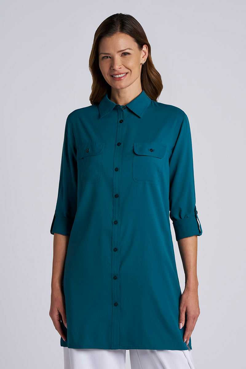 Women's Santorini Tunic Shirt | Misty Aqua American Palm UPF 50+