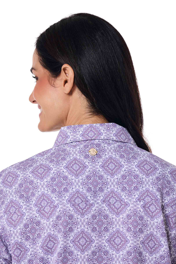Women's Tunic Long Sleeve Shirt | Lavendula Diamond Mandala