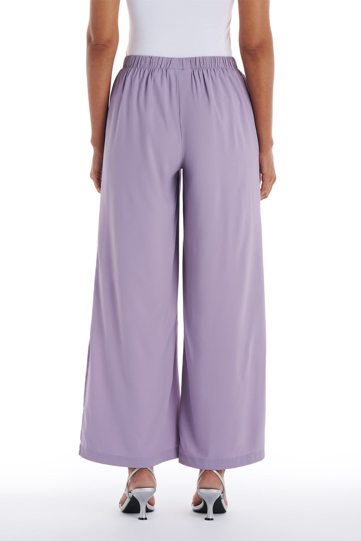 Women's Wide Leg Pants with Side Slits  | Lavender Gray