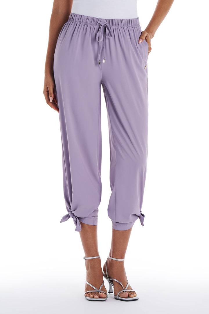 Women's Wide Leg Pants with Side Slits  | Lavender Gray