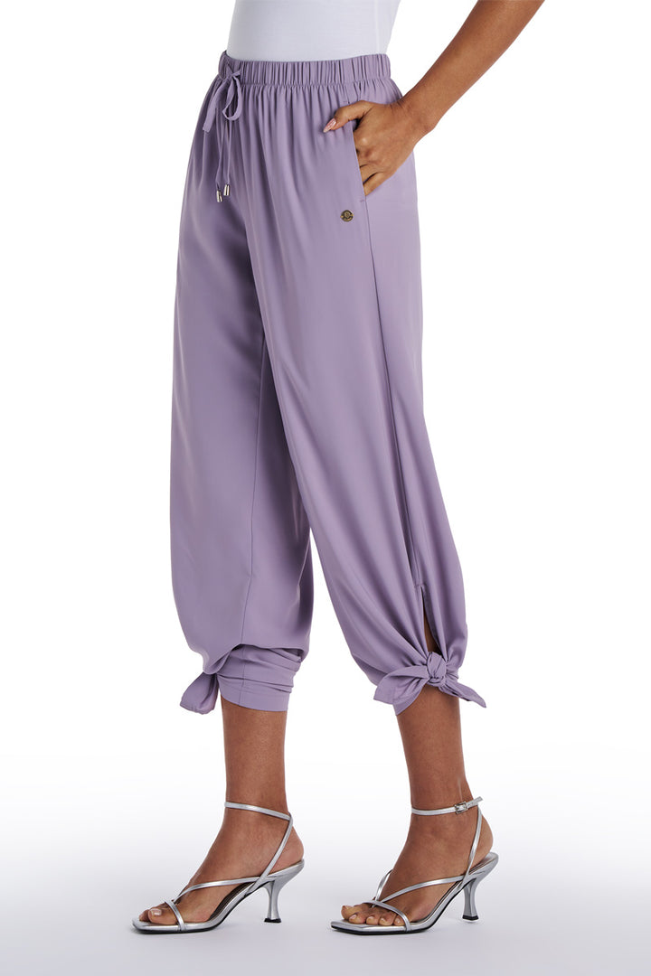 Women's Wide Leg Pants with Side Slits  | Lavender Gray