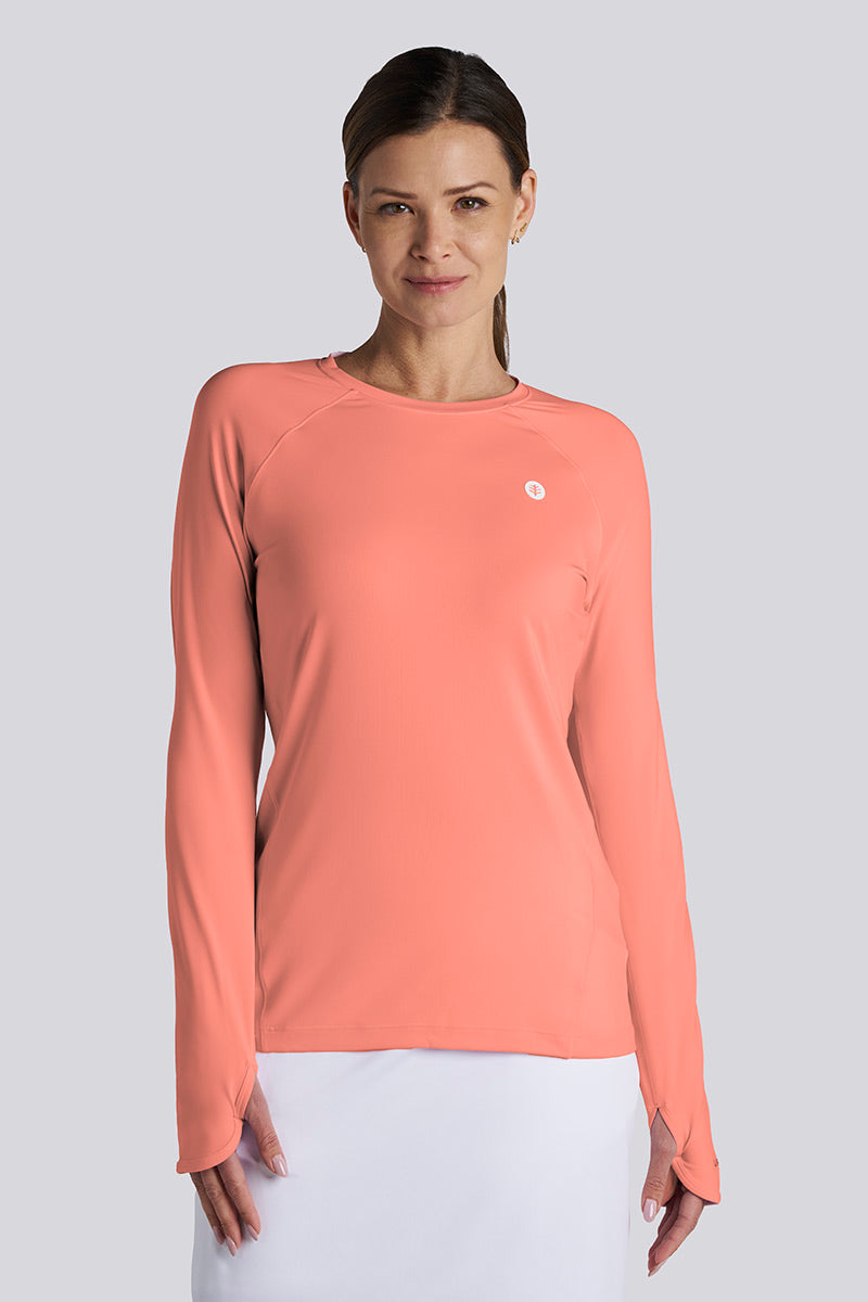 Women's Devi Long Sleeve Fitness T-Shirt | Sunkist Coral UPF 50+
