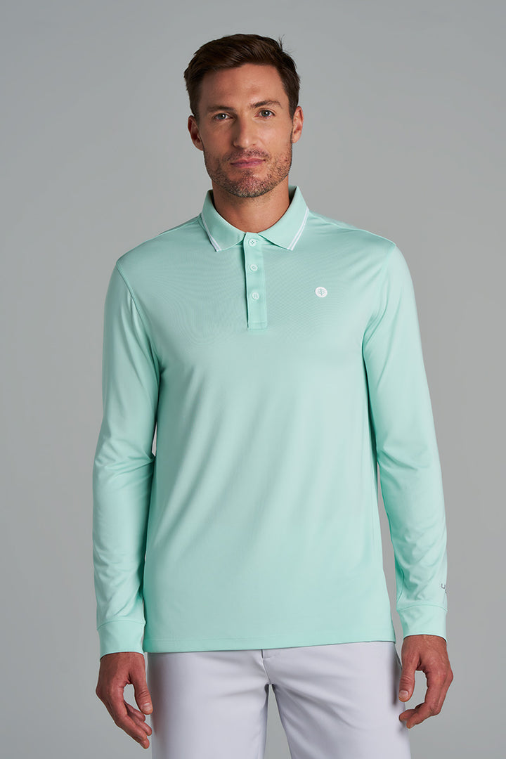 Men's Long Sleeve Sports Polo | Honeydew