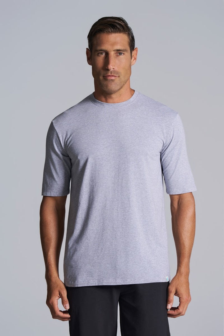 T-shirt Amplify Homme - Imprimé Palmiers - Coton Gris Taille M - Manches Courtes