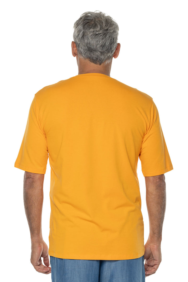 Coolibar Men's Morada Everyday Short Sleeve T-Shirt UPF 50+, Apricot Crush / M