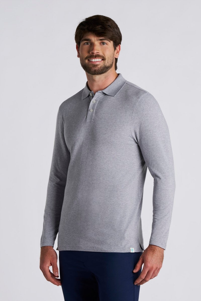 Men's Coppitt Long Sleeve Weekend Polo | Periwinkle UPF 50+