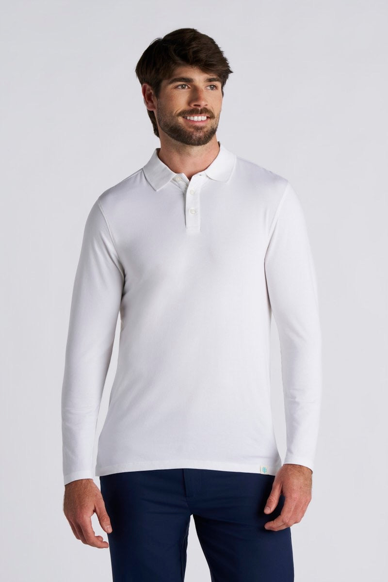 Men's Coppitt Long Sleeve Weekend Polo | Periwinkle UPF 50+