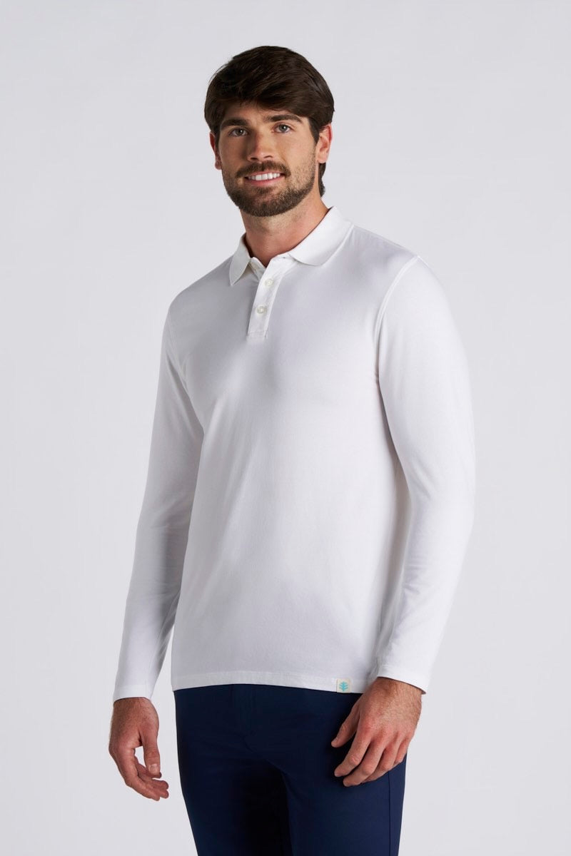 Men's Coppitt Long Sleeve Weekend Polo | Periwinkle UPF 50+