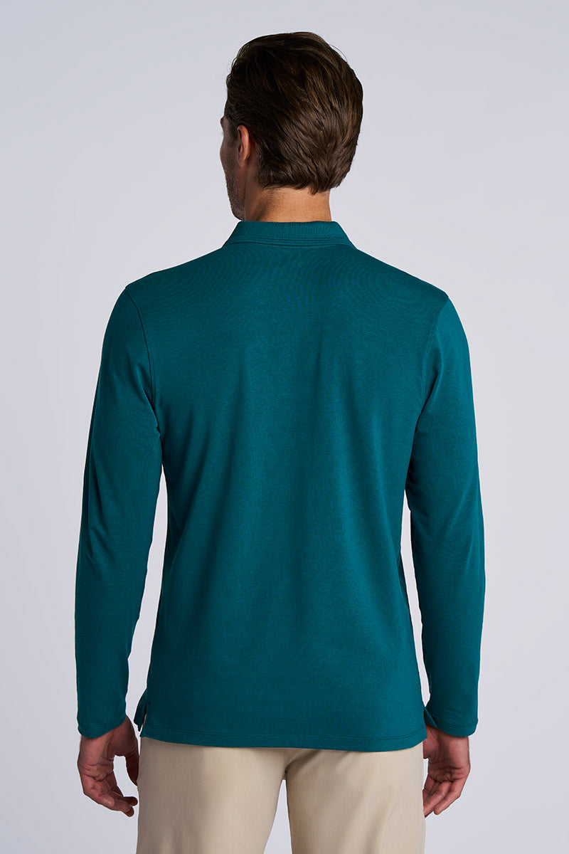 Men's Coppitt Long Sleeve Weekend Polo | Navy UPF 50+
