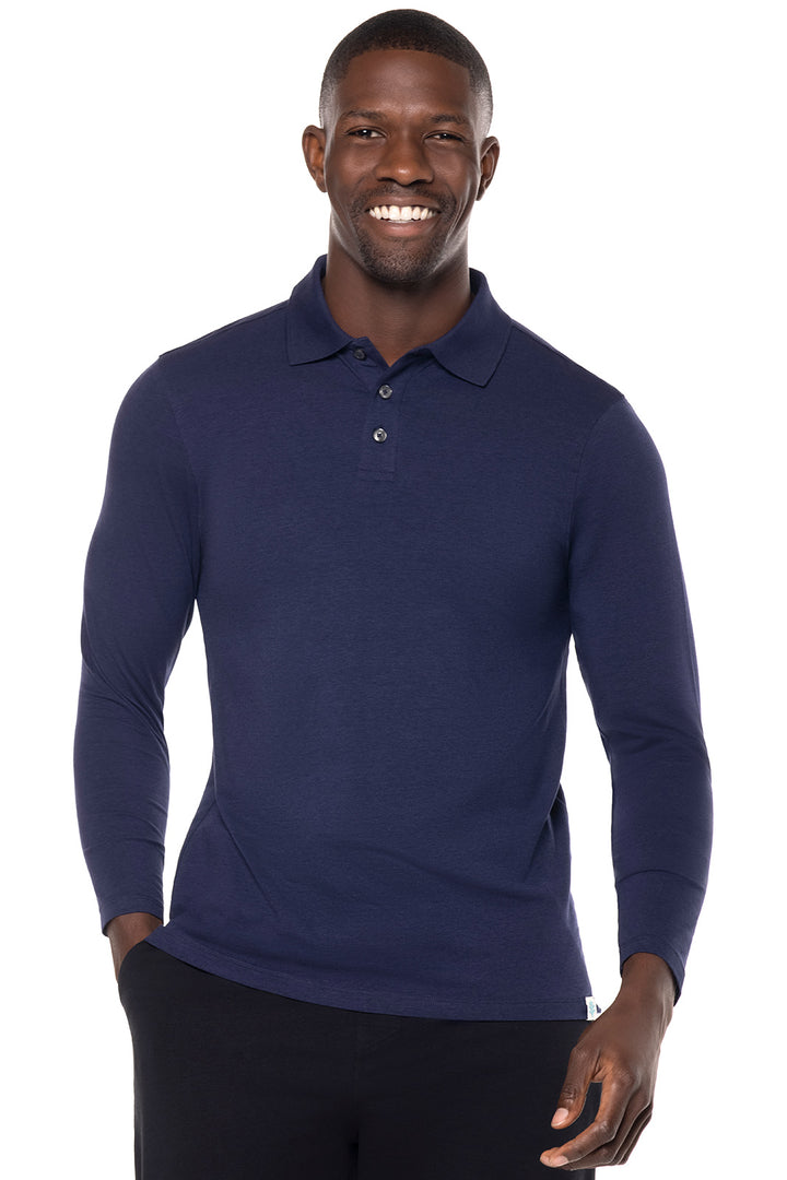Men's Long Sleeve Polo Navy