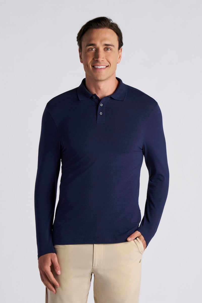 Men's Coppitt Long Sleeve Weekend Polo | Periwinkle UPF 50+