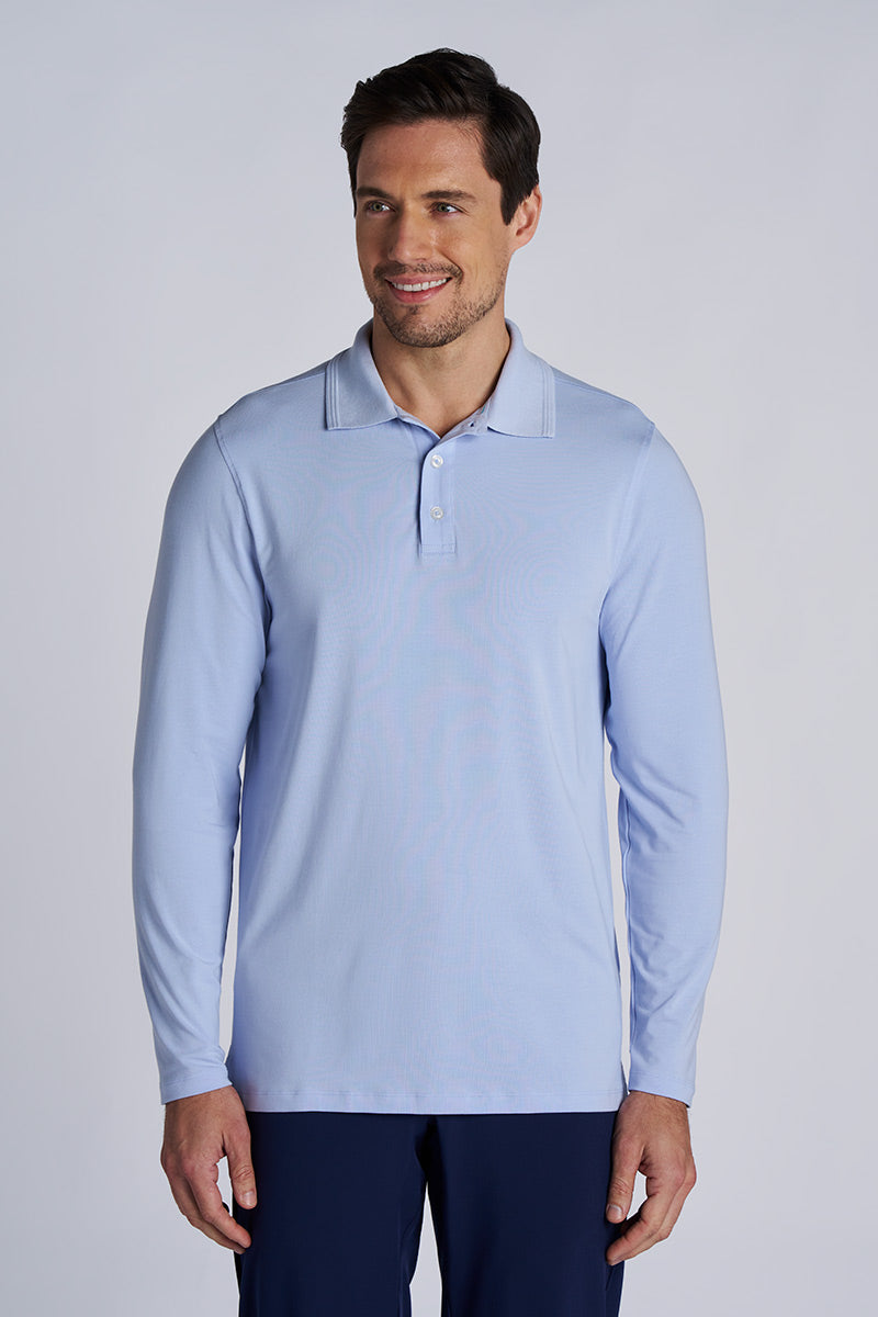 Men's Coppitt Long Sleeve Weekend Polo | Periwinkle UPF 50+