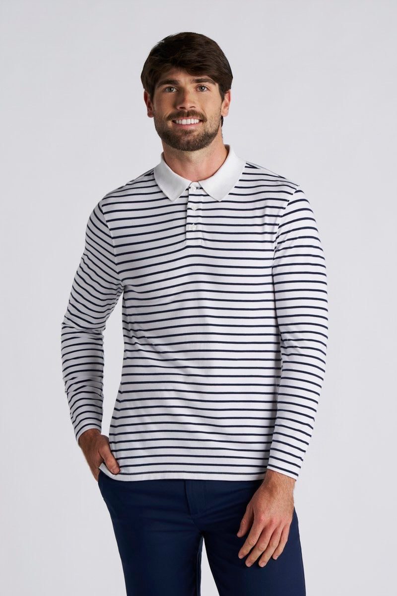 Men's Coppitt Long Sleeve Weekend Polo | Periwinkle UPF 50+