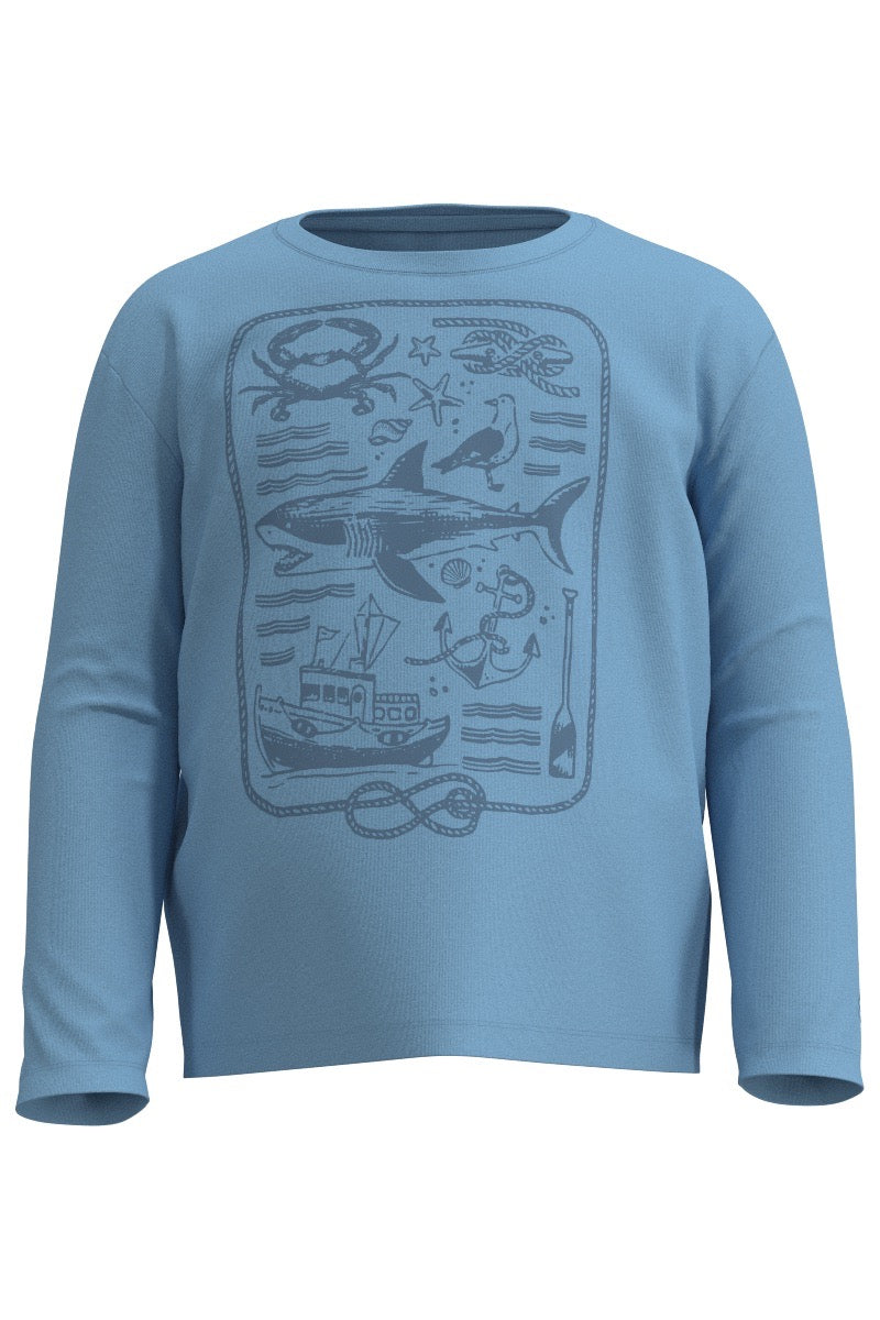 Unisex Graphic Long Sleeve T-Shirt | Arctic Blue Sea Tales UPF 50+