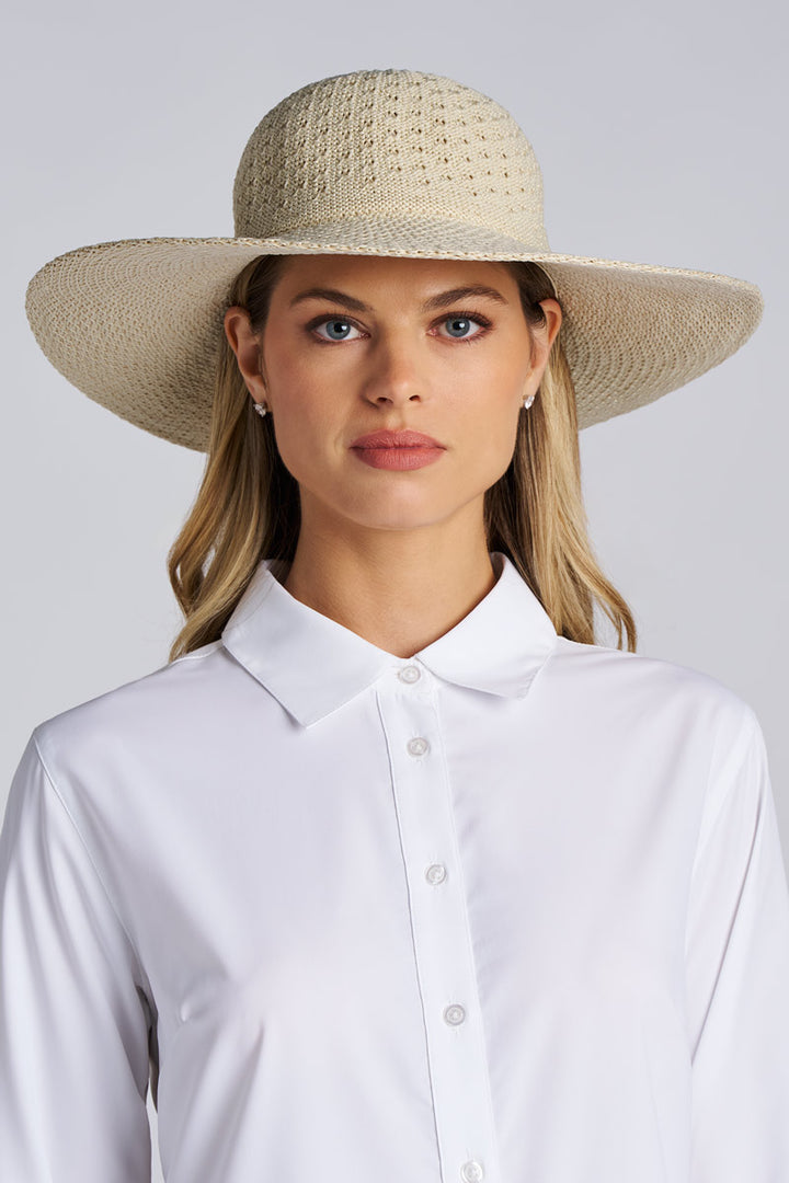 Perla Packable Wide Brim Hat | Natural | UPF 50+ | Coolibar Perla Packable Wide Brim Hat | Natural | UPF 50+ | Coolibar