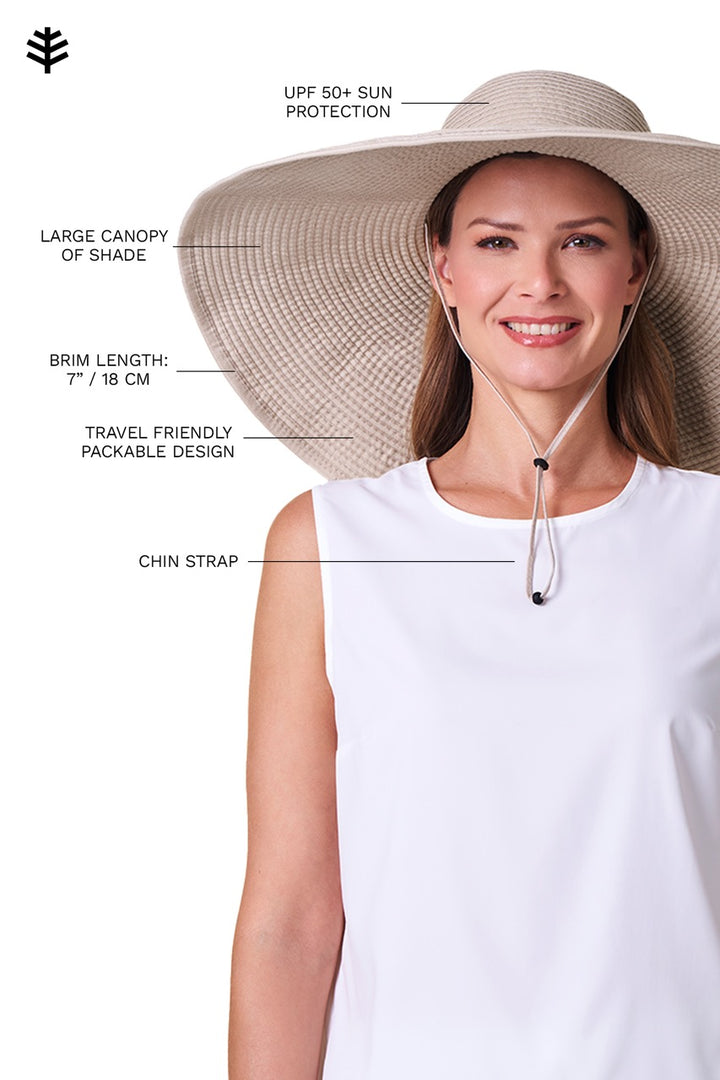 Women's Ultra Wide Sun Hat | Tan