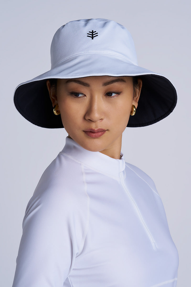 Women's Ariel Reversible Chlorine Resistant Pool Hat | White UPF 50+