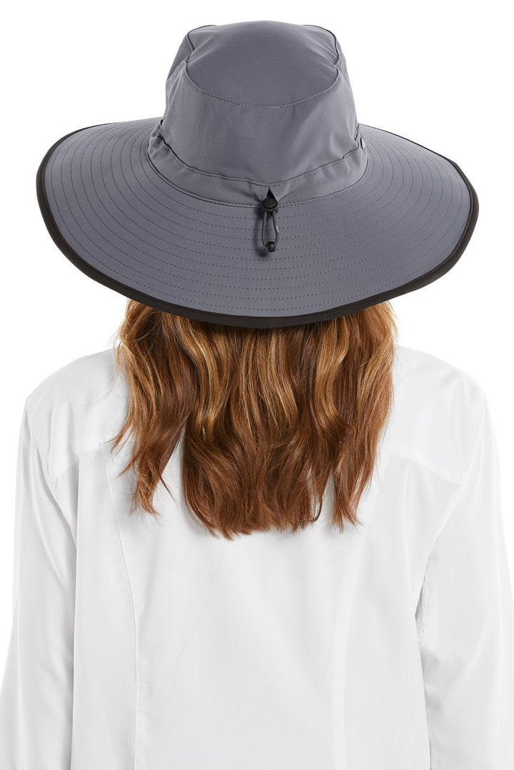 Coolibar Women's Etta Shapeable Sun Catcher Hat UPF 50+, Carbon/Black Travel Medallion / One Size