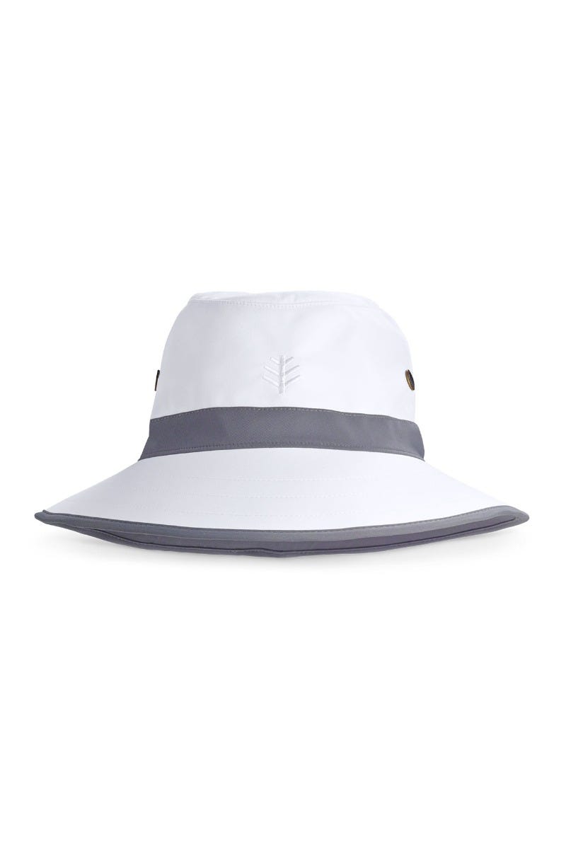 Coolibar unisex Matchplay Golf Hat UPF 50+, Silver/White / S/M