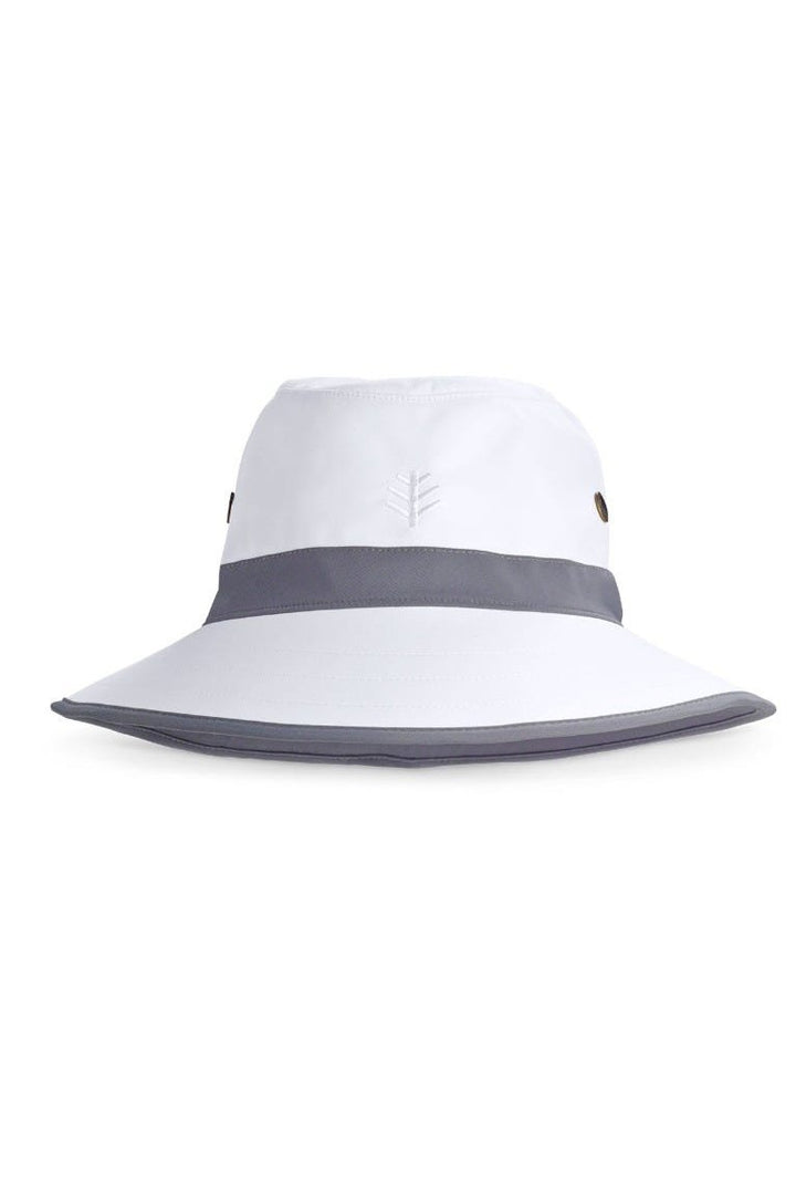 Wide Brim Golf Hat White/Carbon UPF 50+ - Main Image