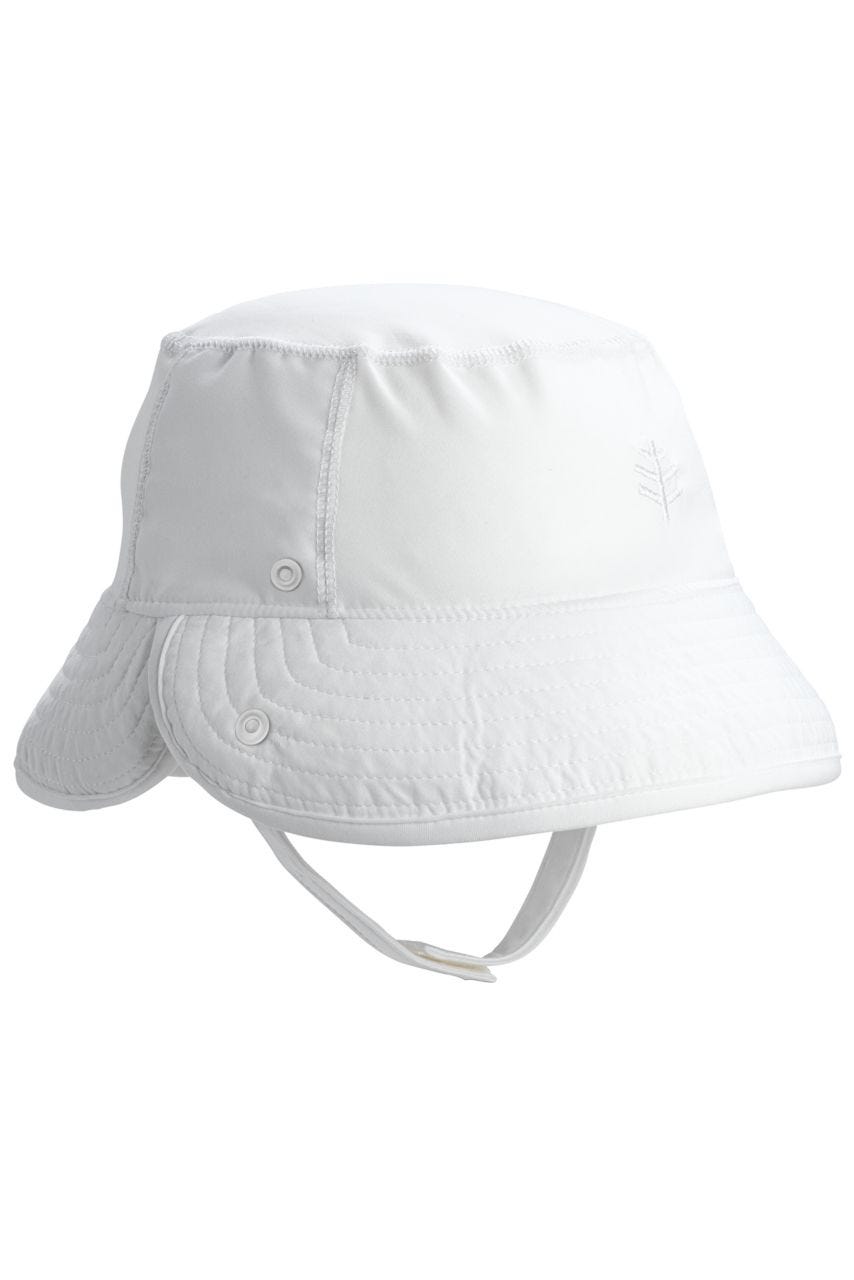 Coolibar UPF 50+ Baby Linden Sun Bucket Hat - Sun Protective (12-24 Months- White)