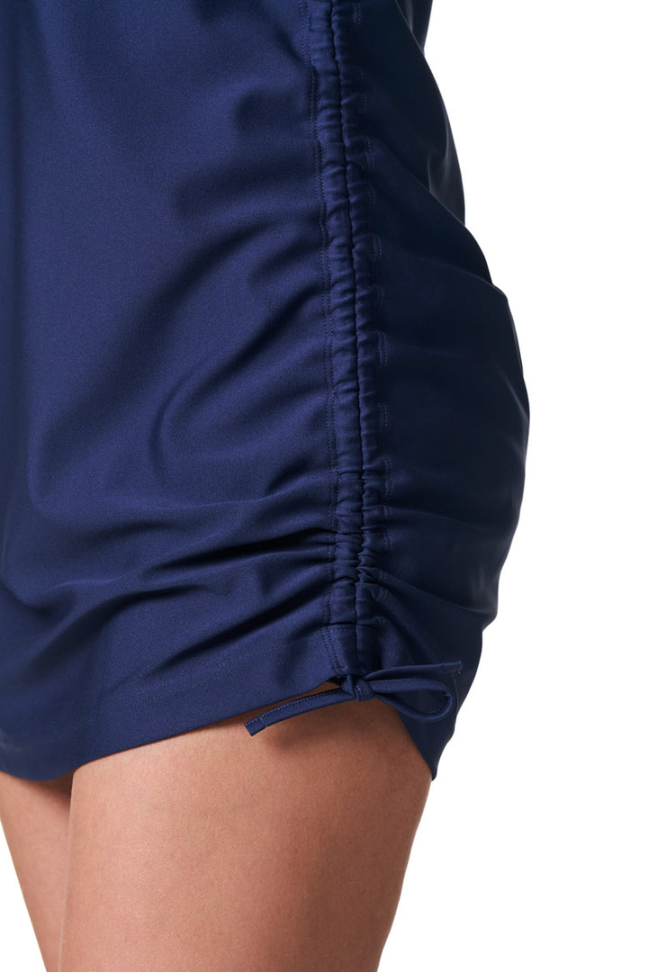 Women's Ruche Long Sleeve Swim Shirt | Navy