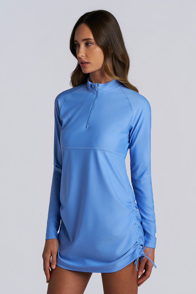 Women's Lawai Ruche Swim Shirt | Navy UPF 50+