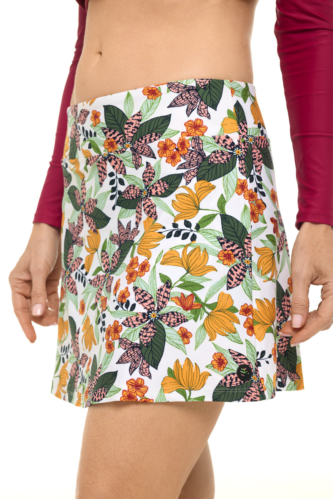 Women s Sandbar Swim Skort Apricot Crush Floral Paradise UPF 50