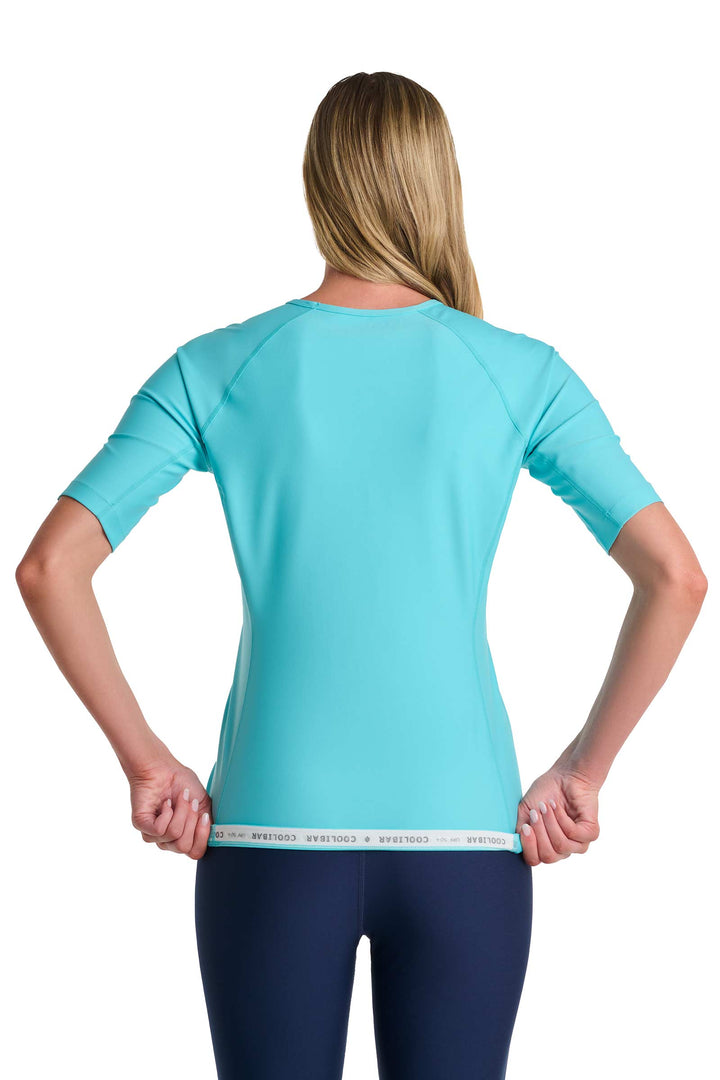 Women's Short Sleeve Swim Shirt | Blue Curacao