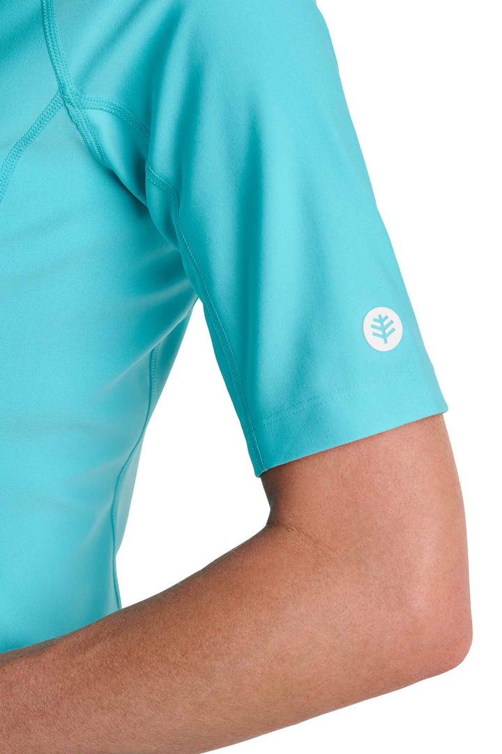 Women's Short Sleeve Swim Shirt | Blue Curacao