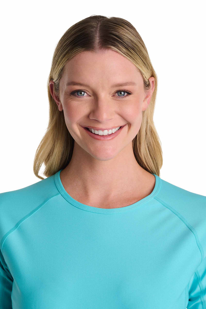 Women's Short Sleeve Swim Shirt | Blue Curacao