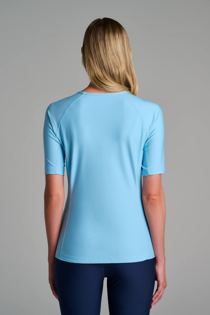 Women's Short Sleeve Swim Shirt | Arctic Blue