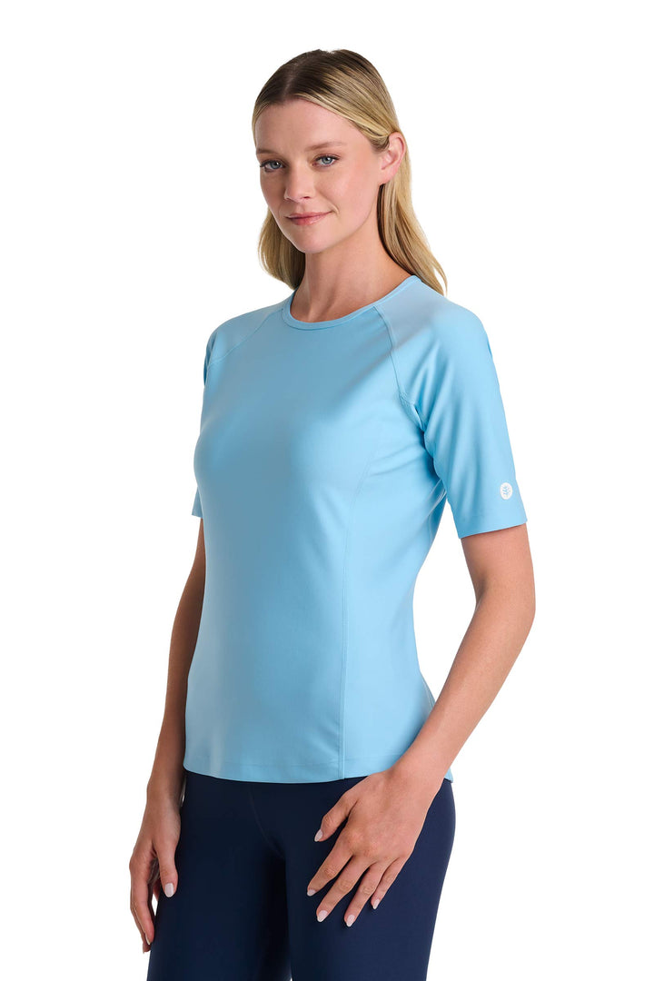 Women's Short Sleeve Swim Shirt | Arctic Blue