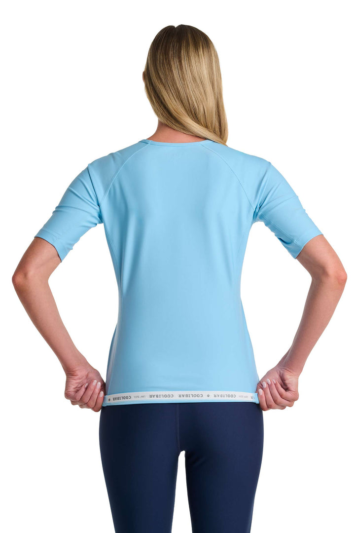 Women's Short Sleeve Swim Shirt | Arctic Blue