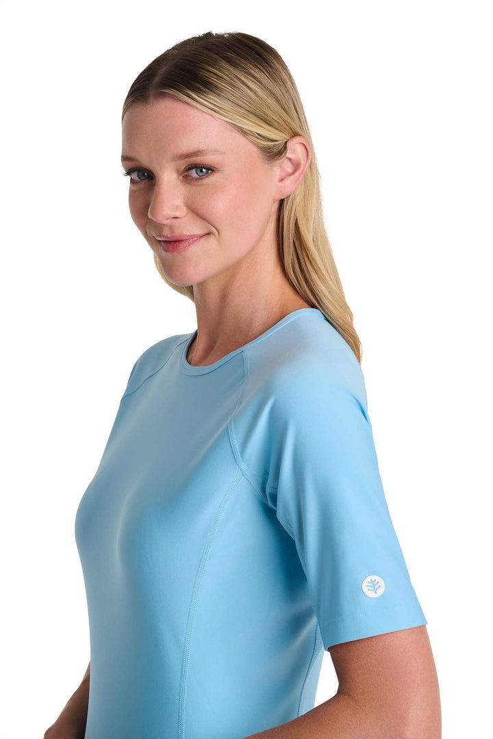 Women's Short Sleeve Swim Shirt | Arctic Blue