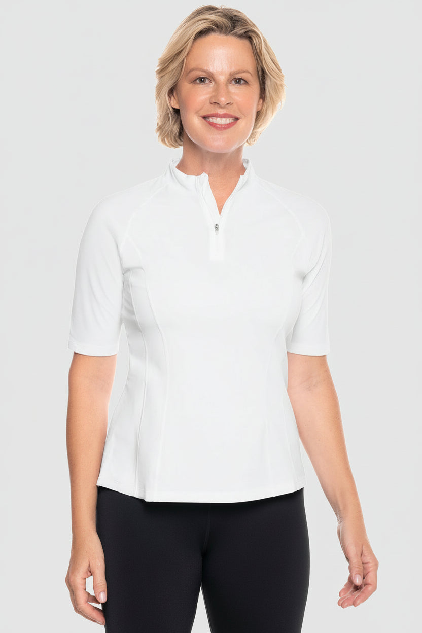 Women's Short Sleeve Rash Guard | White UPF 50+