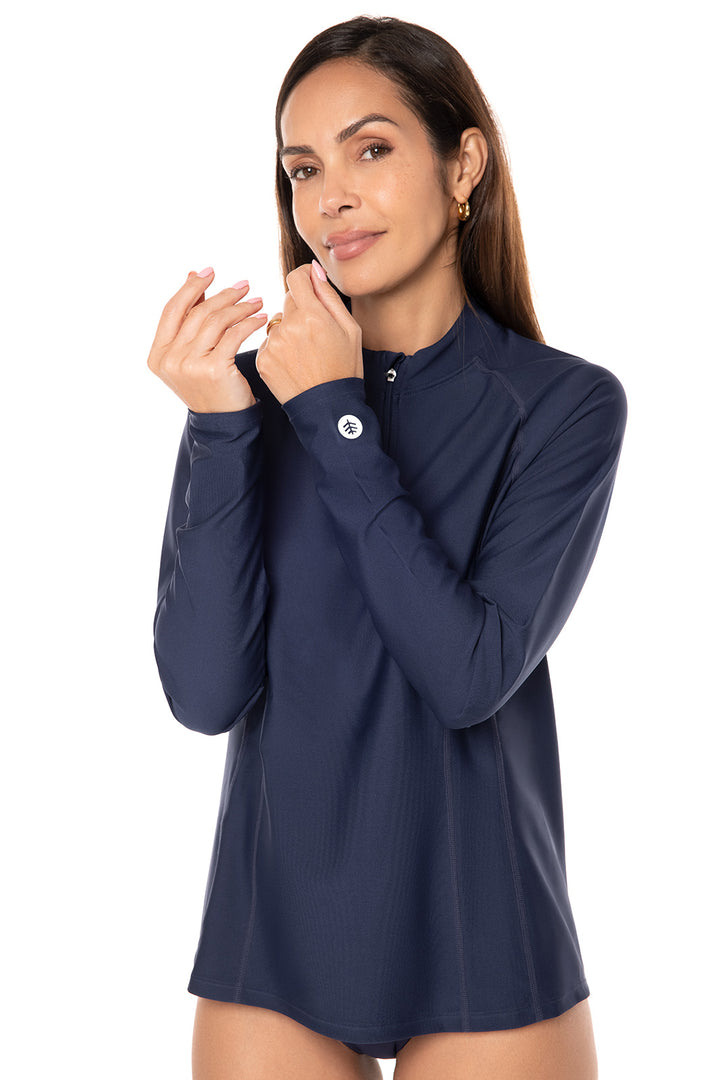 Navy Rashguard Women's Freestyle Long Sleeve Rash Guard | Navy UPF 50+