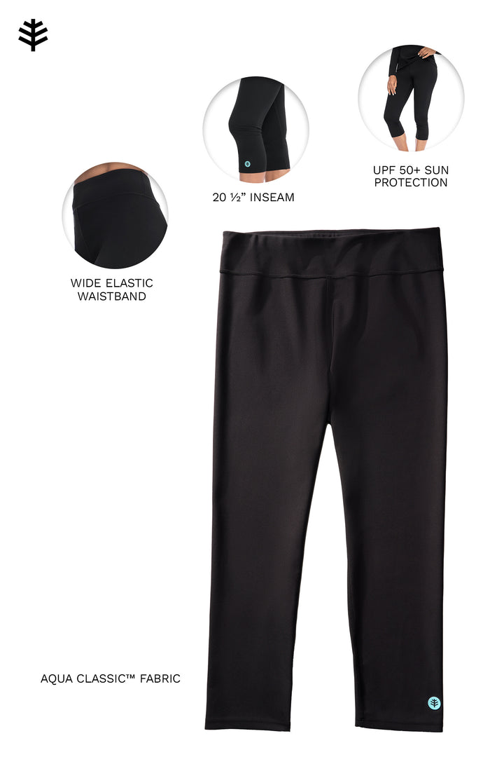 Women's Swim Capris | Black