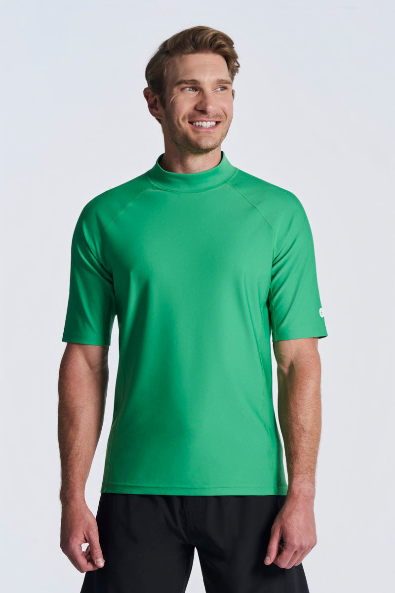 Men's Tulum Short Sleeve Surf Rash Guard | Palm Green UPF 50+