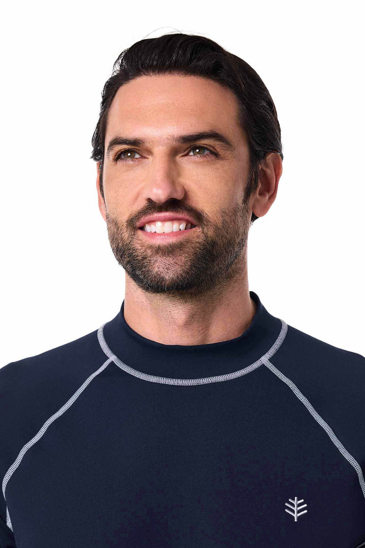 Navy Rashguard Men's Tulum Short Sleeve Surf Rash Guard | Navy UPF 50+