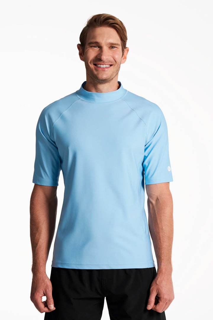 Men's Tulum Short Sleeve Surf Rash Guard | Arctic Blue UPF 50+