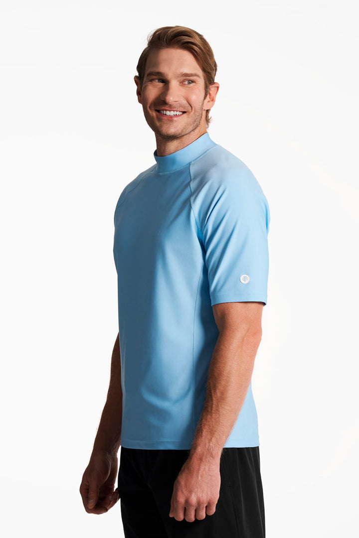Men's Tulum Short Sleeve Surf Rash Guard | Arctic Blue UPF 50+