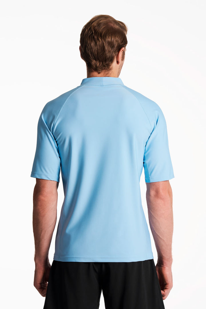 Men's Tulum Short Sleeve Surf Rash Guard | Arctic Blue UPF 50+
