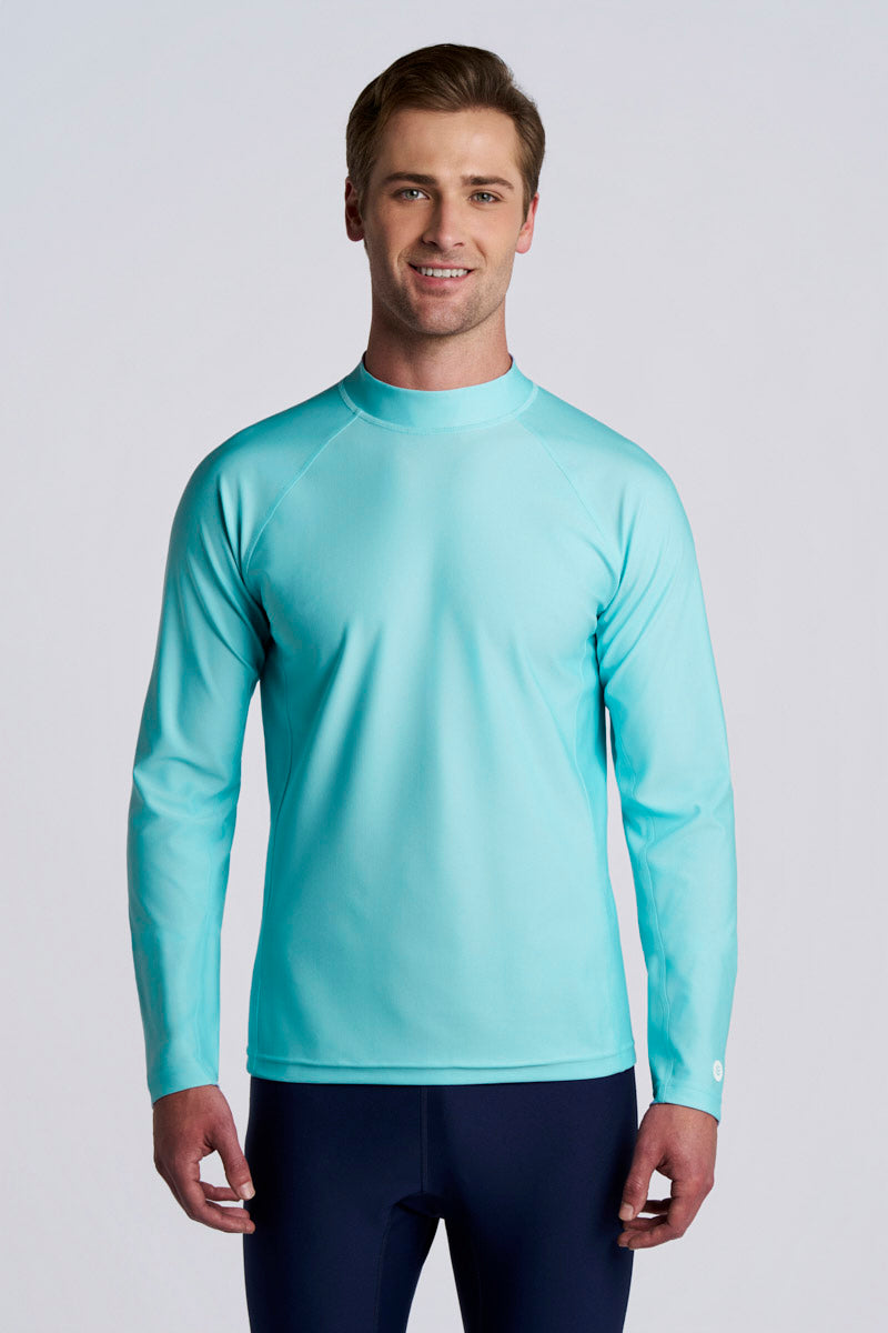 Men's Tulum Long Sleeve Surf Rash Guard | Coolibar Blue
