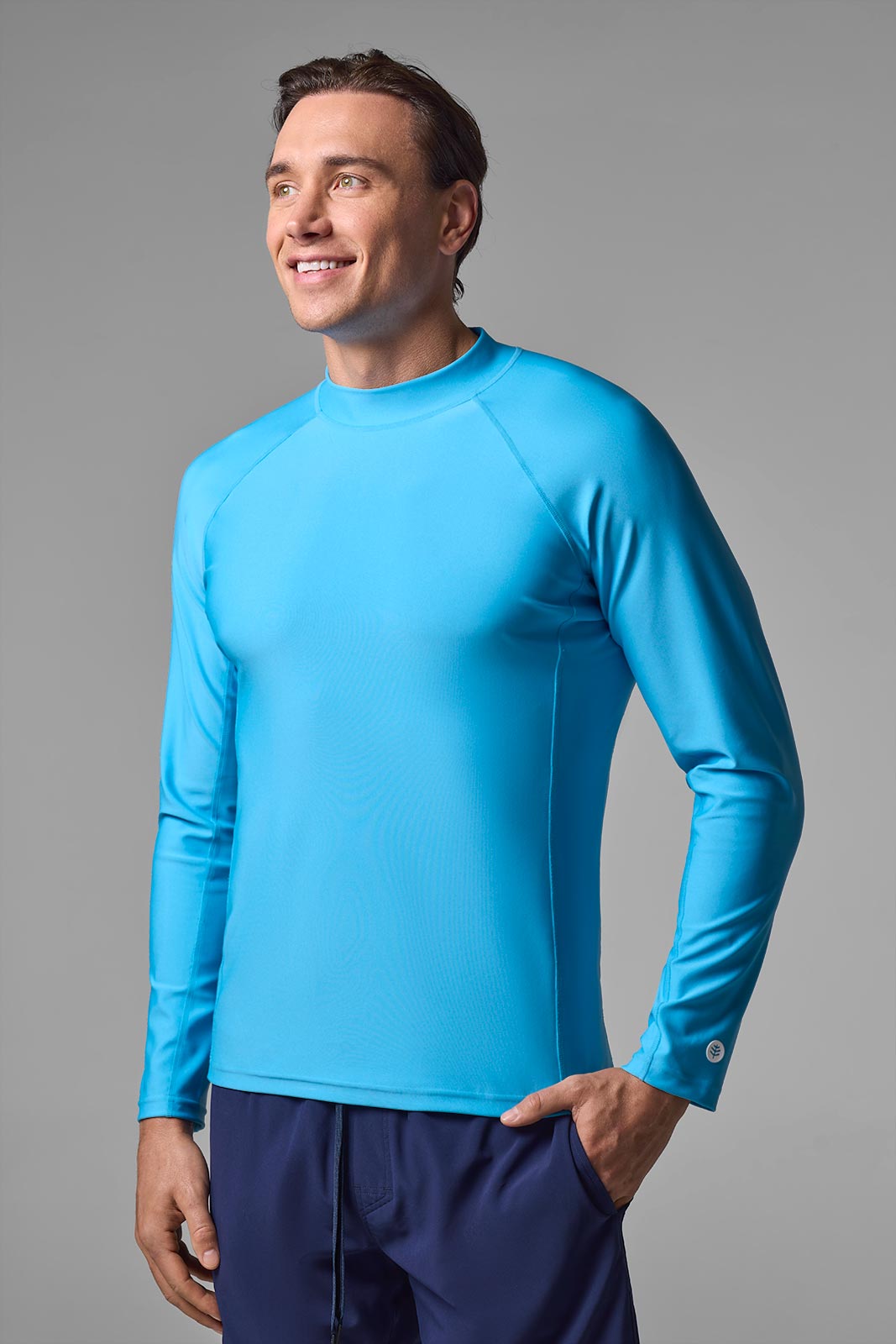 Men's Surf Long Sleeve Rash Guard Navy UPF 50+ - Main Image