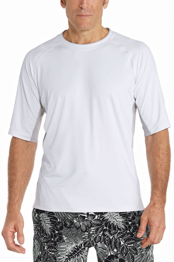 Men's Short Sleeve Rash Guard | White UPF 50+