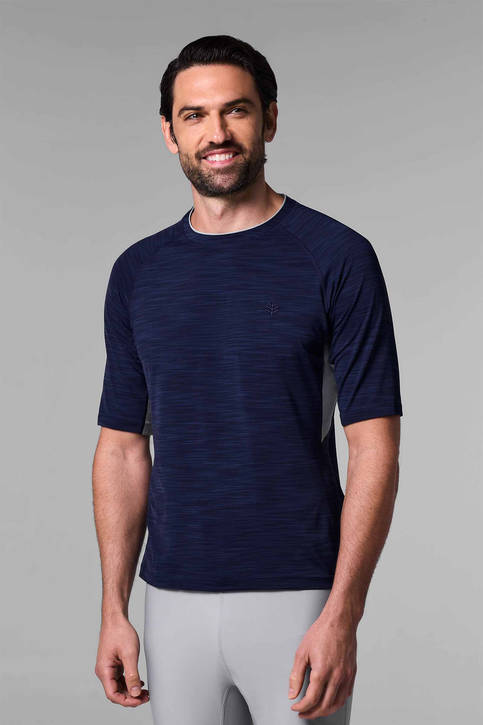 Navy Rashguard Men's Ultimate Short Sleeve Rash Guard | Navy Line UPF 50+
