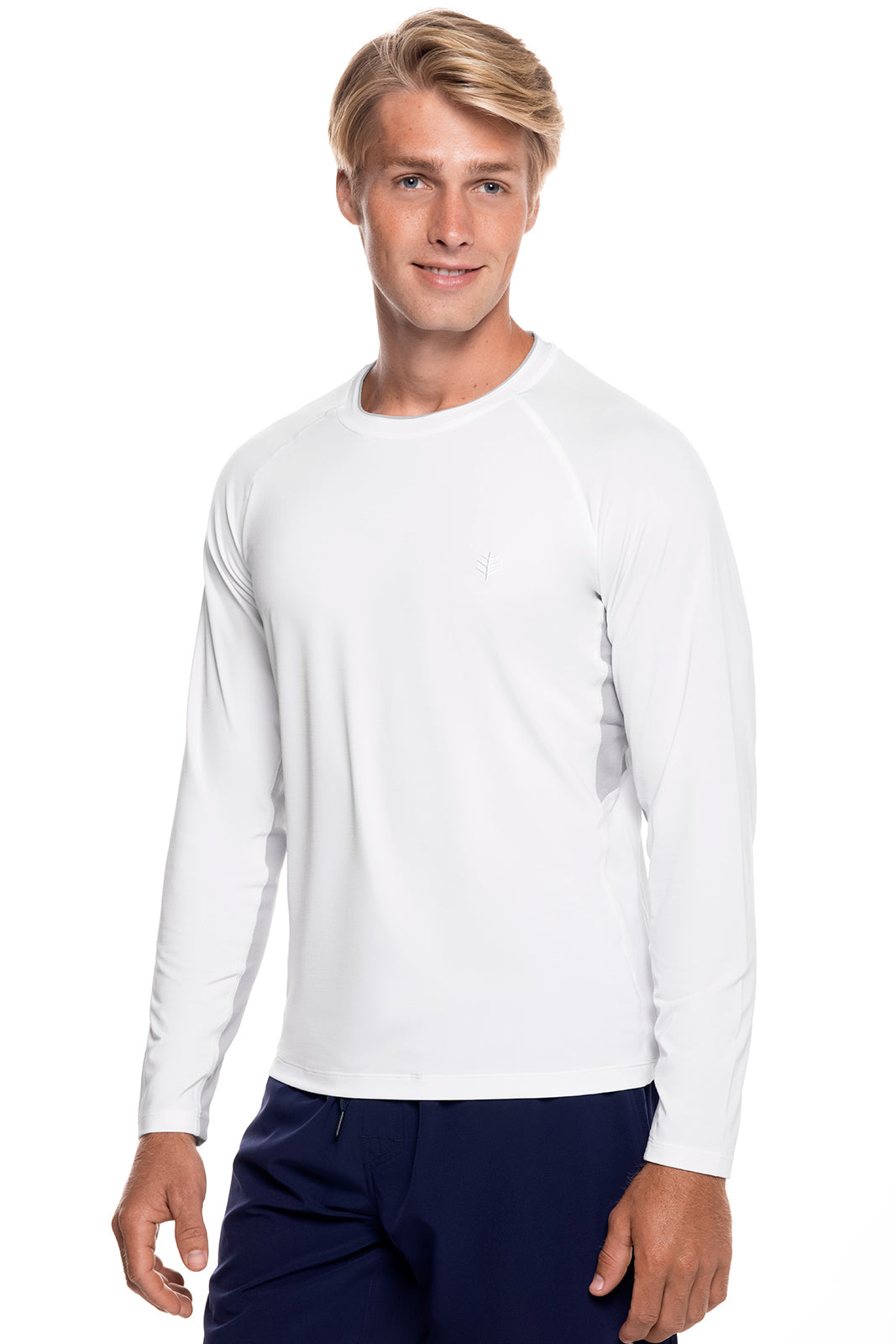Men's Long Sleeve Rash Guard | White UPF 50+