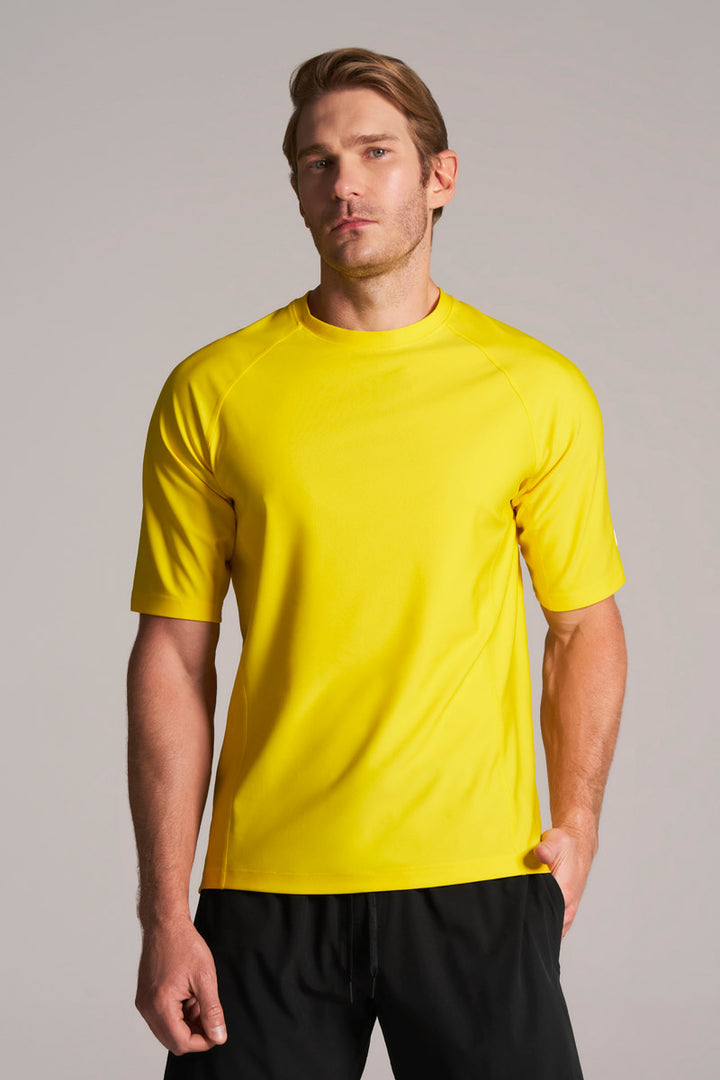 Men's Short Sleeve Swim Shirt | Bold Yellow