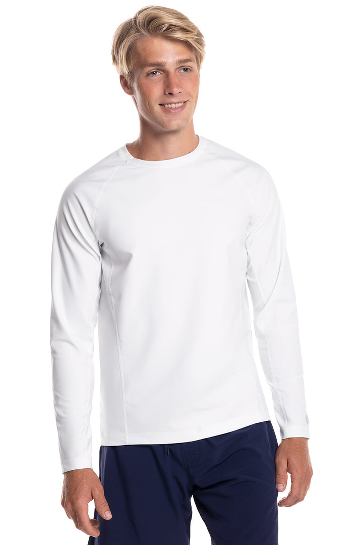 Men's Long Sleeve Swim Shirt White1